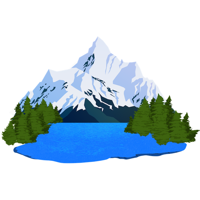 Mountain and lake climate illustration